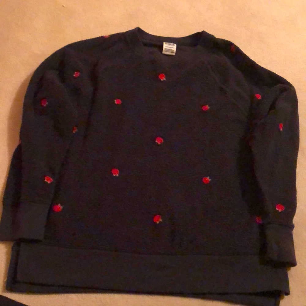 Pink Small red rose fleece